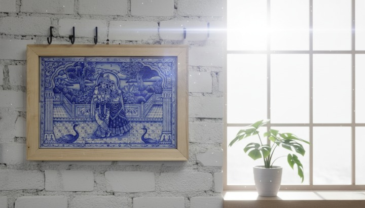 Divine Krishna Tile Mural