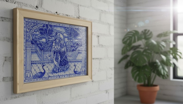 Divine Krishna Tile Mural