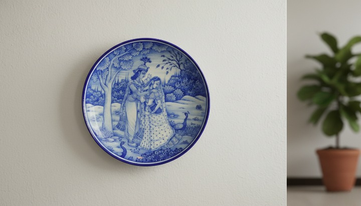 Radha Krishna Garden Plate